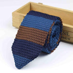 Knitted Knit Leisure Triangle Striped Ties