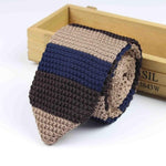 Knitted Knit Leisure Triangle Striped Ties