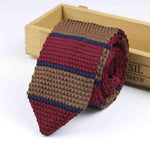 Knitted Knit Leisure Triangle Striped Ties