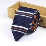 Knitted Knit Leisure Triangle Striped Ties