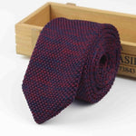 Knitted Knit Leisure Triangle Striped Ties