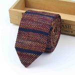 Knitted Knit Leisure Triangle Striped Ties