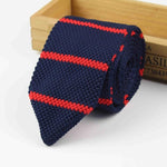 Knitted Knit Leisure Triangle Striped Ties