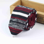 Knitted Knit Leisure Triangle Striped Ties