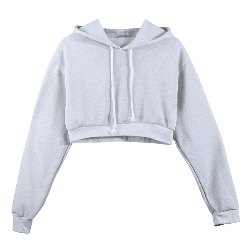 Solid Crop Hoodie