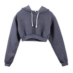 Solid Crop Hoodie